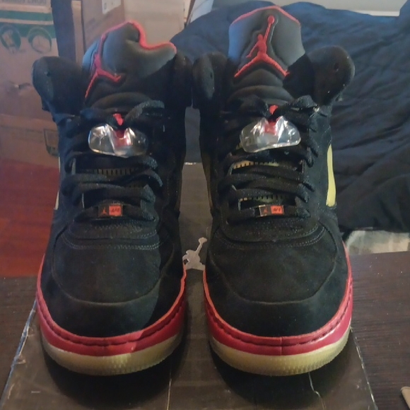 Jordan 5 Retro Rare AF1 Fusion (2008) Fusion Red Mens 12 W/OG BOX EUC - Picture 4 of 13